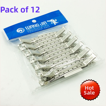 Kovový klip na zobák s dlhým zobákom, sedem otvorov, vlnitý úchyt, balenie 12 ks