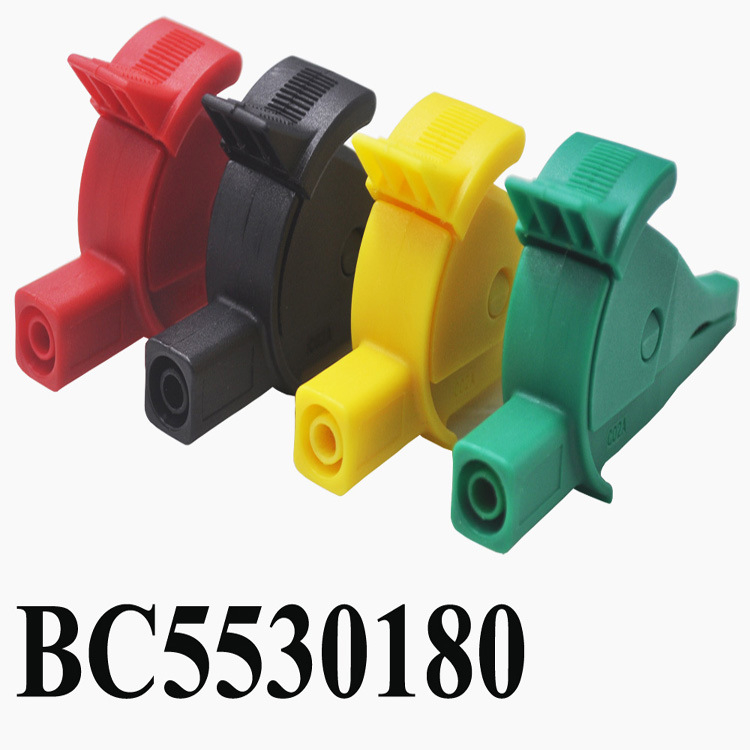 4mm бананова щепселна щипка за мултиметър, изолирана за високи токове, латунни контакти никелирани, корпус PA66 нейлон, модел BC0002003100