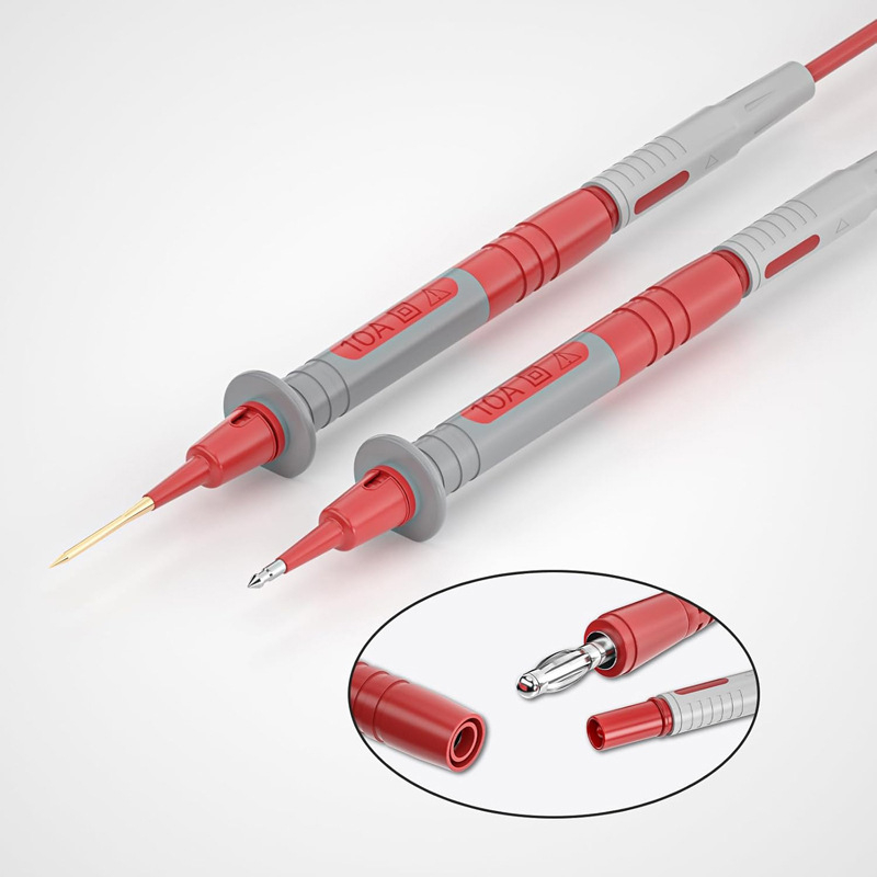 SG8082 Мултиметър тестов проводник с разглобяем ултра-фин връх и крокодилен клип; Материали: месинг, никелирана мед, PA