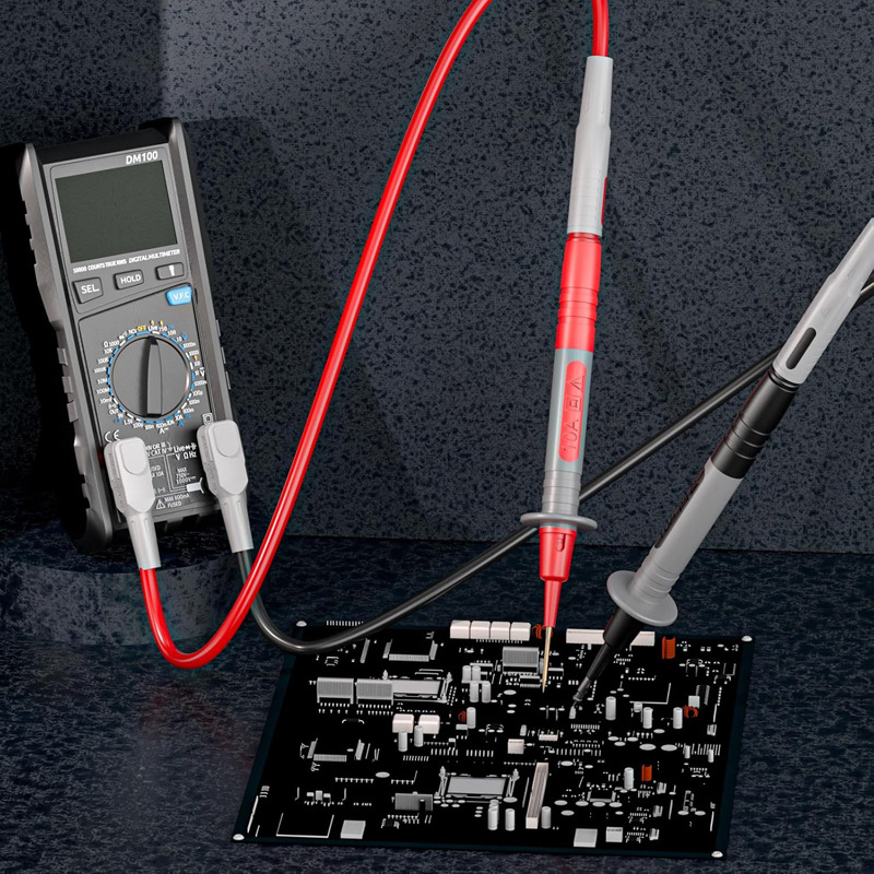 SG8082 Мултиметър тестов проводник с разглобяем ултра-фин връх и крокодилен клип; Материали: месинг, никелирана мед, PA