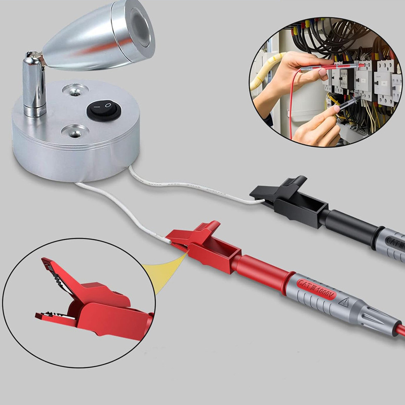 SG8082 Мултиметър тестов проводник с разглобяем ултра-фин връх и крокодилен клип; Материали: месинг, никелирана мед, PA