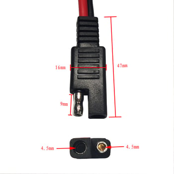 SAE adapter od utičnice do krokodilskih klipsa, kabel s 2 vodova, PVC izolacija, za baterije i solarne primjene, Jinking Electronics
