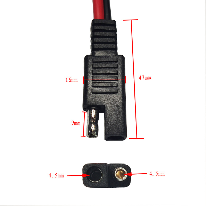 SAE adapter od utičnice do krokodilskih klipsa, kabel s 2 vodova, PVC izolacija, za baterije i solarne primjene, Jinking Electronics