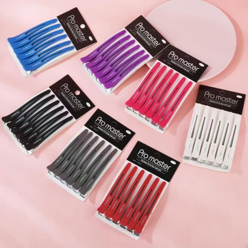 Mythus klipsi za kosu za salone – bez tragova aligator klipsa s gumastim vrhovima, profesionalna uporaba