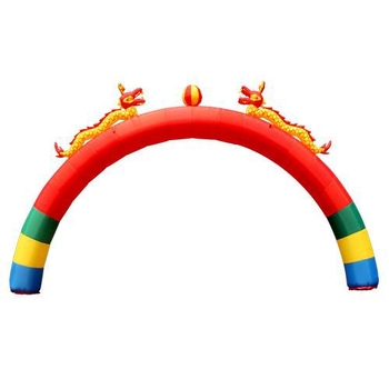 Φουσκωτή γαμήλια αψίδα με διπλό δράκο, σχέδιο δράκος και φοίνικας, Oxford ύφασμα, παραμετροποιήσιμη από Bangchuang