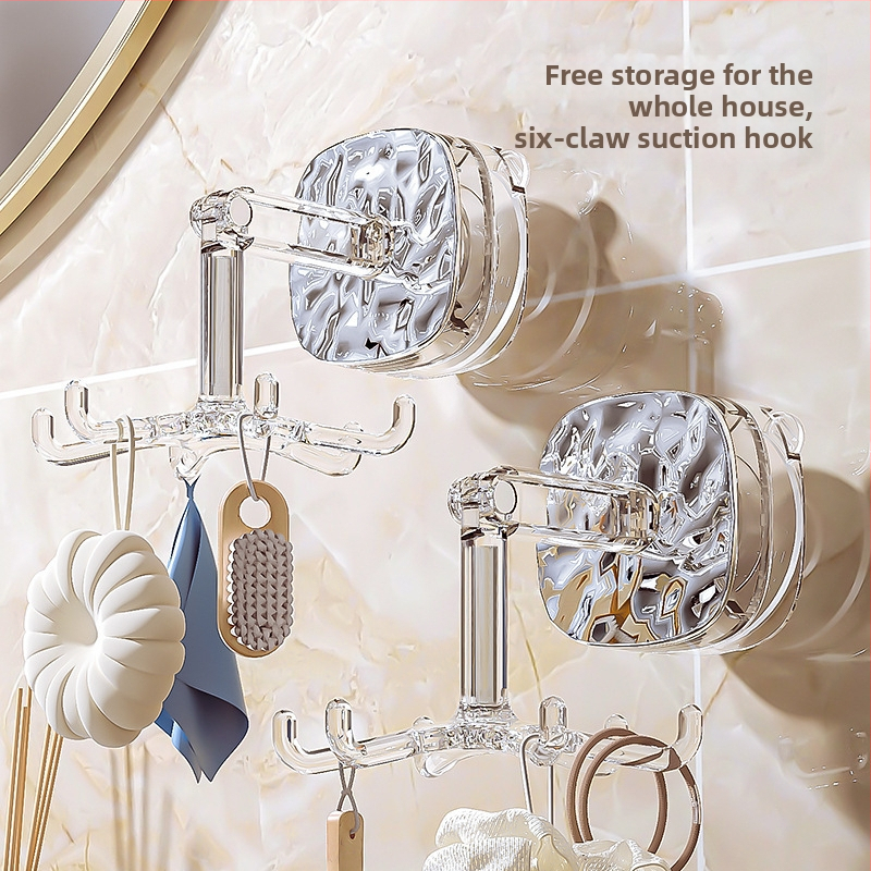 Otočný súbor kuchynských nástrojov s prísavkou — montáž bez vŕtania, potravinársky silikón + beech wood handle