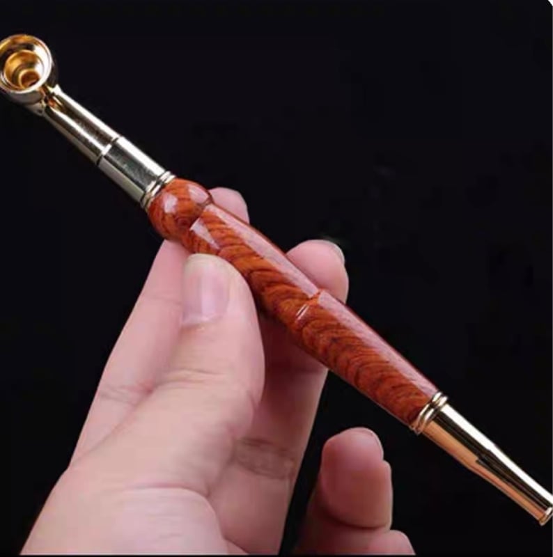 Retro set pipe s usnikom od crvenog drveta i držačem za cigarete, jednostavan dizajn, 1 kom