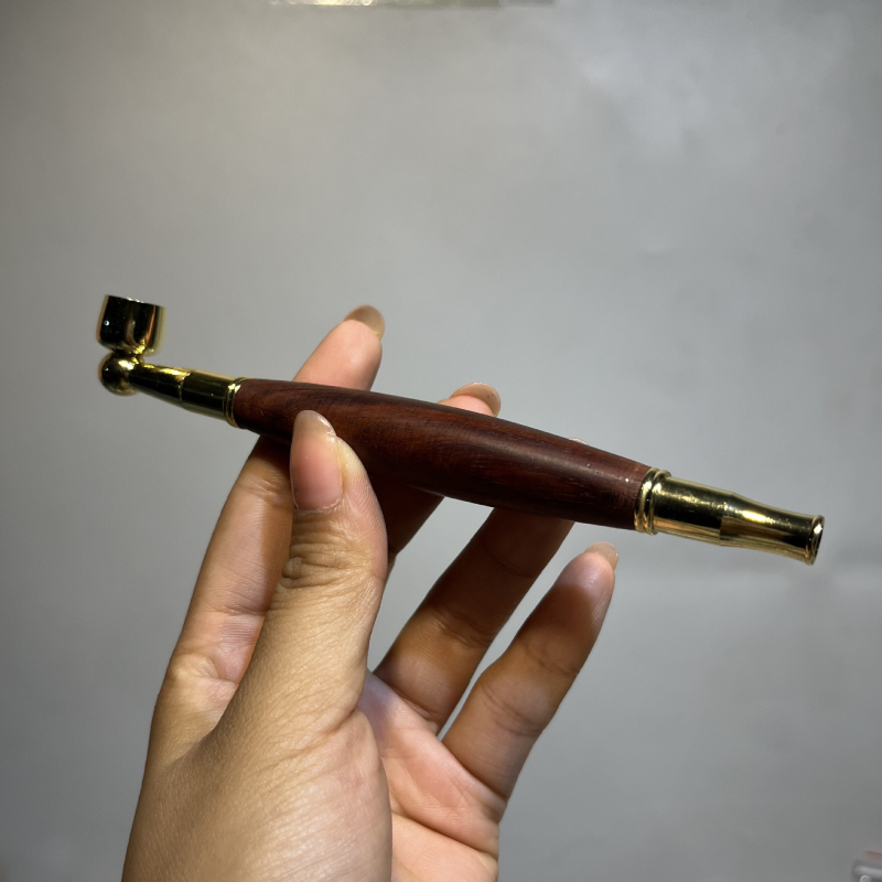 Retro set pipe s usnikom od crvenog drveta i držačem za cigarete, jednostavan dizajn, 1 kom