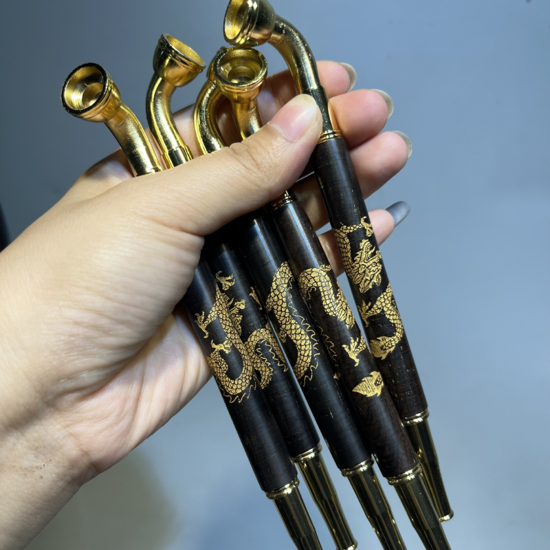 Retro set pipe s usnikom od crvenog drveta i držačem za cigarete, jednostavan dizajn, 1 kom