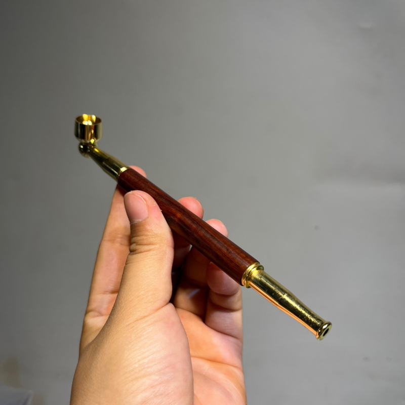 Retro set pipe s usnikom od crvenog drveta i držačem za cigarete, jednostavan dizajn, 1 kom