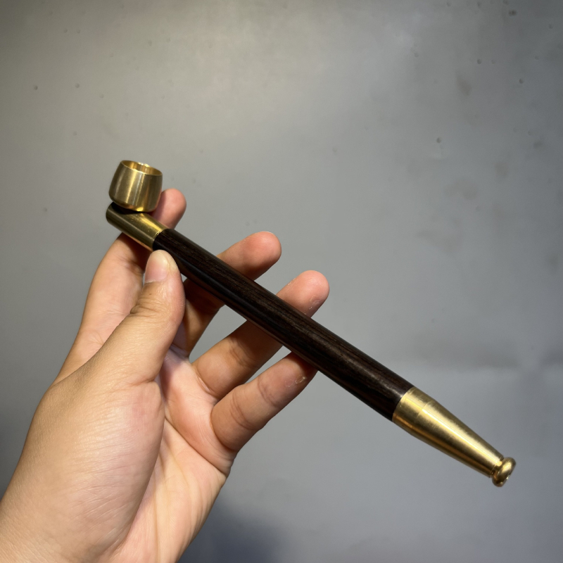 Retro set pipe s usnikom od crvenog drveta i držačem za cigarete, jednostavan dizajn, 1 kom