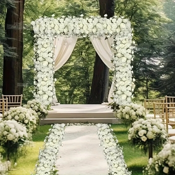 Αψίδα από λουλούδια μεταξιού – διακοσμητική αψίδα για γάμους, αρραβώνες και εξωτερικές λήψεις – 1 τεμάχιο – Κωδικός 072