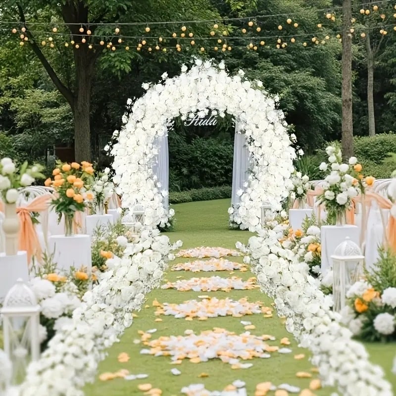 Αψίδα από λουλούδια μεταξιού – διακοσμητική αψίδα για γάμους, αρραβώνες και εξωτερικές λήψεις – 1 τεμάχιο – Κωδικός 072