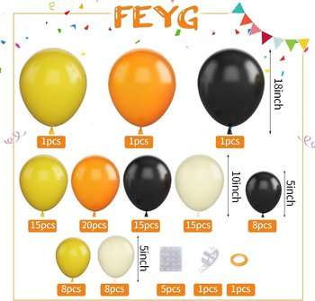 Set balon girlanda - latexne kružne dekorativne balone za temu zgrade za rođendansku zabavu