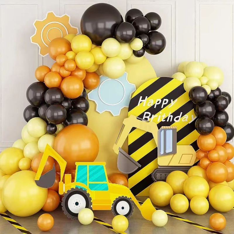 Set balon girlanda - latexne kružne dekorativne balone za temu zgrade za rođendansku zabavu
