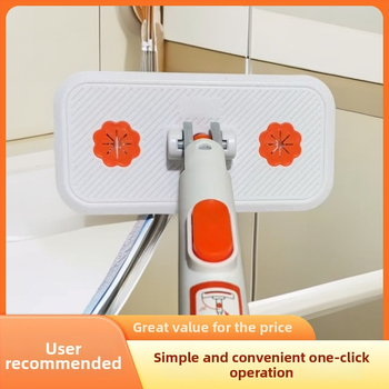 Σκούπα δαπέδου από μικροϊνες με ατσάλινο κοντάρι, 70–80% στύψιμο, μηχανισμός στύψιματος με κλιπ, αντοχή 3 kg