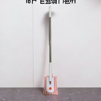 Σκούπα δαπέδου από μικροϊνες με ατσάλινο κοντάρι, 70–80% στύψιμο, μηχανισμός στύψιματος με κλιπ, αντοχή 3 kg