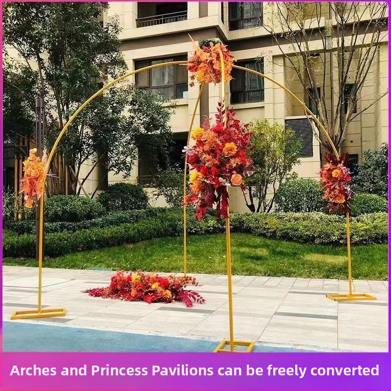 Σιδερένιος τόξος γάμου με βάση για λουλούδια – κυκλικό τόξο, στυλ δάσους, συσκευασία από χαρτόνι, παραμετροποίηση, Royal Crafts
