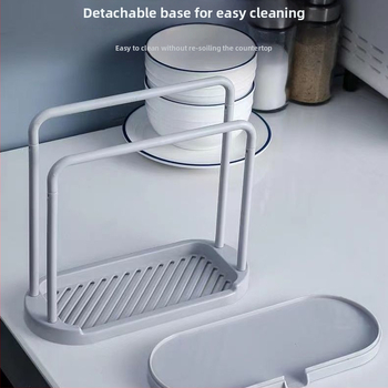 Konyhai rongy tartó, 2-többszintű függőleges szervező, műanyagból, furás nélkül, modell YF9773, teherbírás 100