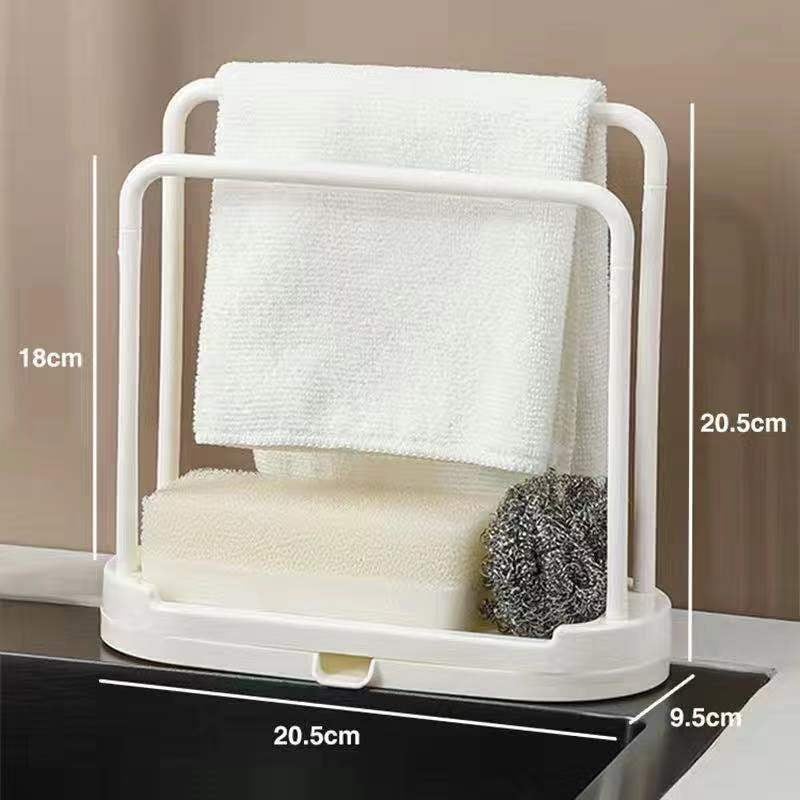 Konyhai rongy tartó, 2-többszintű függőleges szervező, műanyagból, furás nélkül, modell YF9773, teherbírás 100