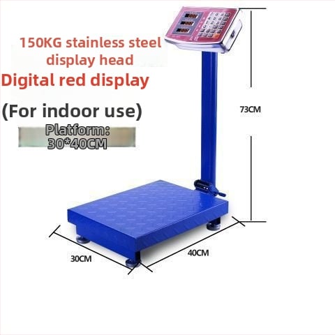 Ηλεκτρονική εμπορική ζυγαριά, χωρητικότητα 300 kg, αναδιπλούμενη πλατφόρμα, επαναφορτιζόμενη μπαταρία, ακριβής ζύγιση