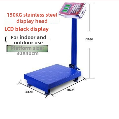 Ηλεκτρονική εμπορική ζυγαριά, χωρητικότητα 300 kg, αναδιπλούμενη πλατφόρμα, επαναφορτιζόμενη μπαταρία, ακριβής ζύγιση