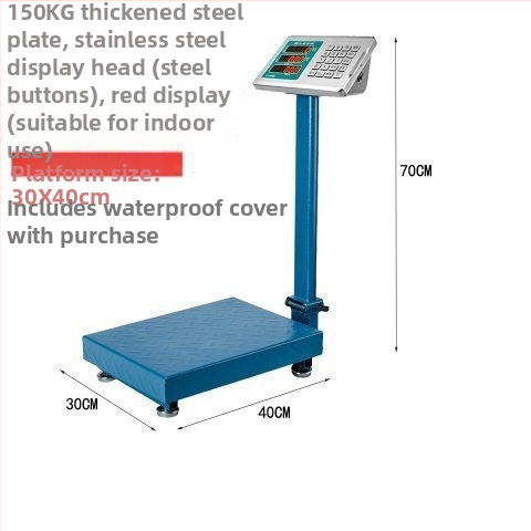 Ηλεκτρονική εμπορική ζυγαριά, χωρητικότητα 300 kg, αναδιπλούμενη πλατφόρμα, επαναφορτιζόμενη μπαταρία, ακριβής ζύγιση
