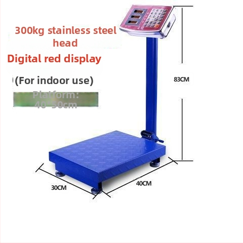 Ηλεκτρονική εμπορική ζυγαριά, χωρητικότητα 300 kg, αναδιπλούμενη πλατφόρμα, επαναφορτιζόμενη μπαταρία, ακριβής ζύγιση