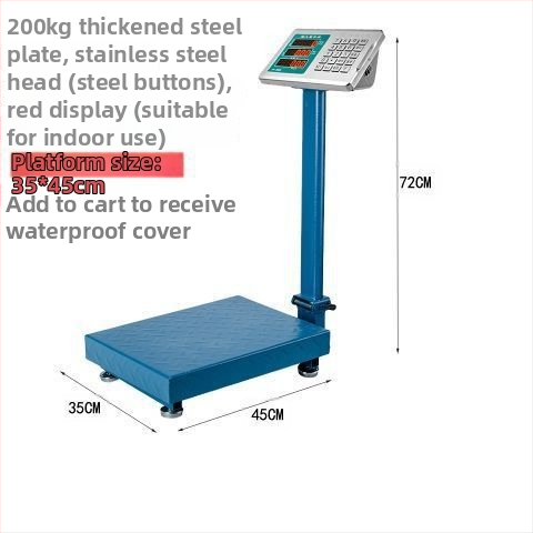 Ηλεκτρονική εμπορική ζυγαριά, χωρητικότητα 300 kg, αναδιπλούμενη πλατφόρμα, επαναφορτιζόμενη μπαταρία, ακριβής ζύγιση