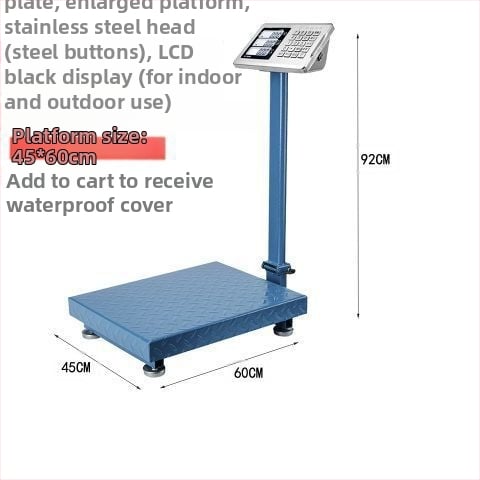 Ηλεκτρονική εμπορική ζυγαριά, χωρητικότητα 300 kg, αναδιπλούμενη πλατφόρμα, επαναφορτιζόμενη μπαταρία, ακριβής ζύγιση