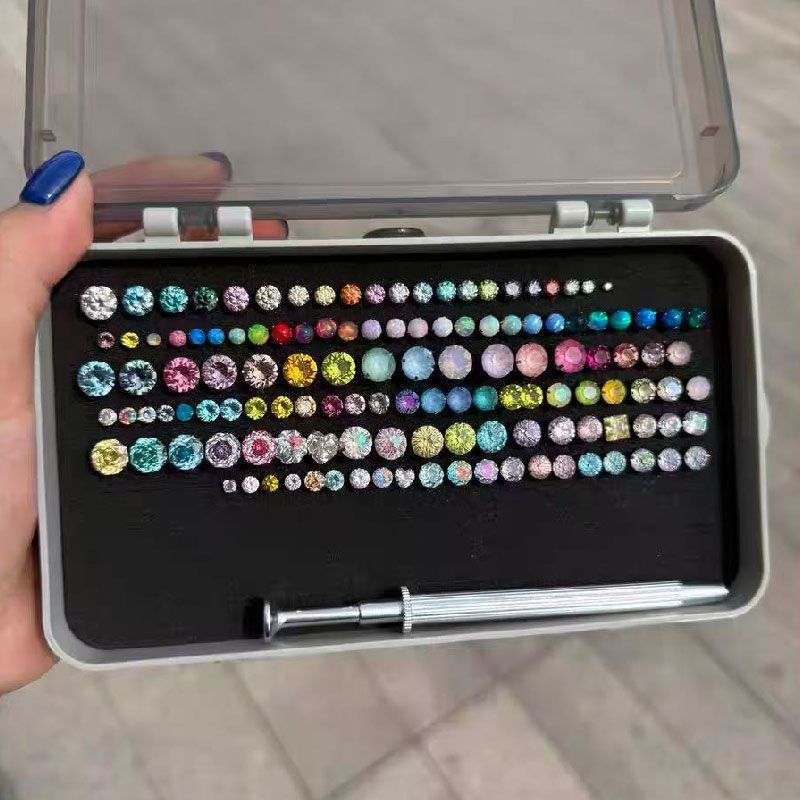 Kutija za nakit, plastična, 12 pretinaca, japanski stil, s preklopnim poklopcem