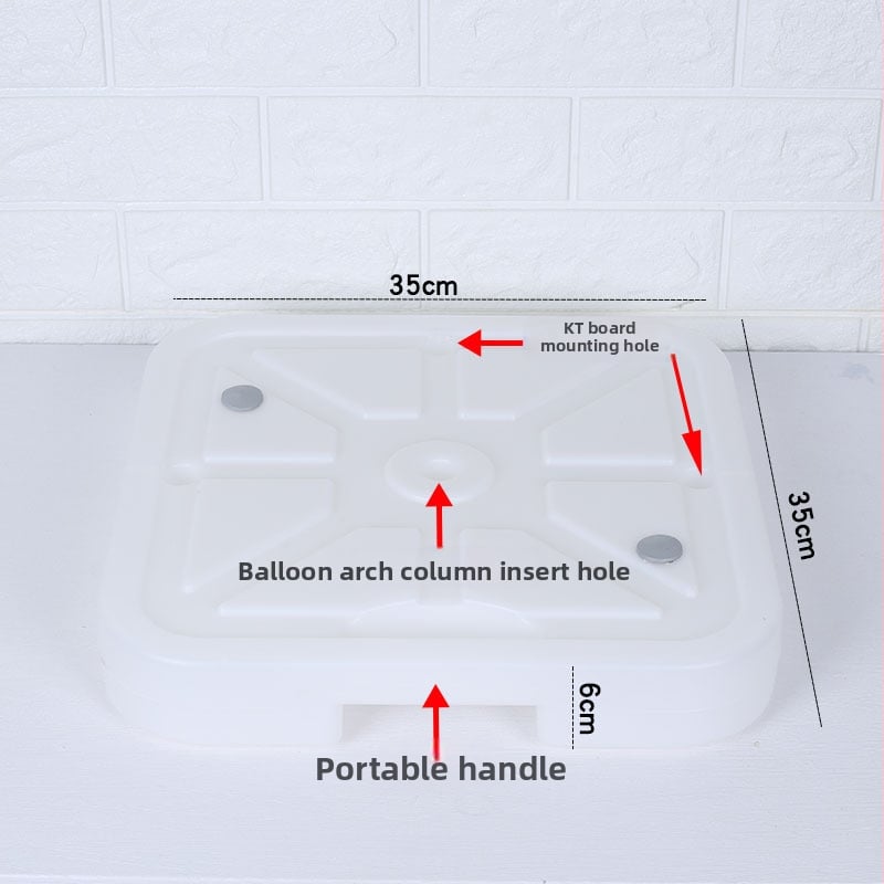 Βάση για αψίδα μπαλονιών με KT πλάκα, πλαστική κατασκευή, τετράγωνη βάση που γεμίζεται με νερό, για γάμους