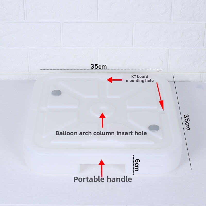 Βάση για αψίδα μπαλονιών με KT πλάκα, πλαστική κατασκευή, τετράγωνη βάση που γεμίζεται με νερό, για γάμους