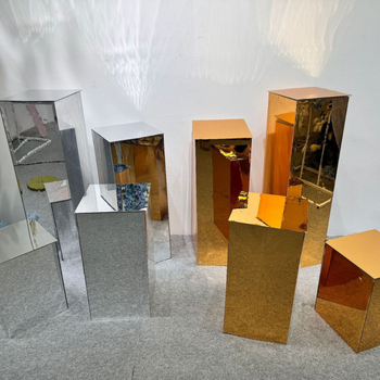 Beautiful Γαμήλια Διπλού Καθρέφτη Ακρυλική Τετράγωνη Κολόνα – Βάση εισόδου και Έκθεσης Λουλουδιών και Τούρτας, Προσαρμόσιμη