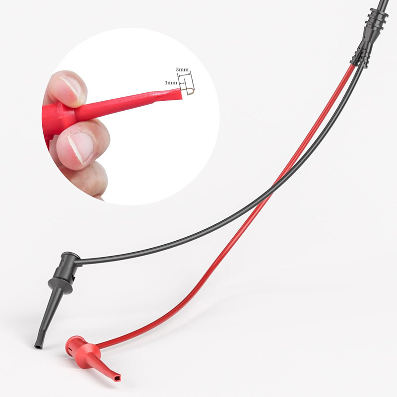 BNC тестова линия за осцилоскоп – кабел за зонд, мъжки към двойноглавен крокодилен клипс, линия за сигнал SG886, Pick up light, латун никелиран, PA, PVC