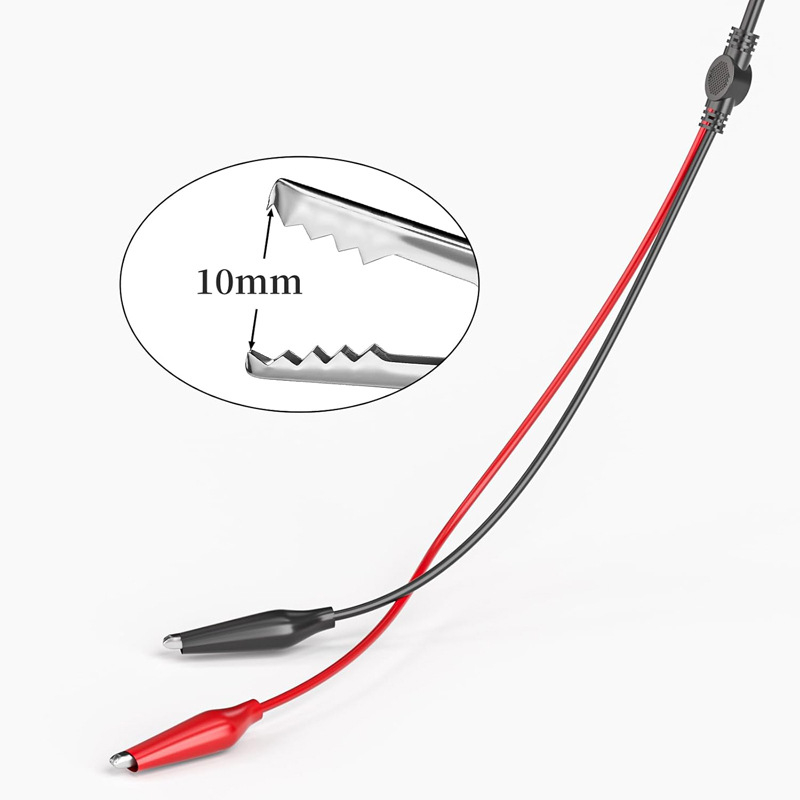 BNC тестова линия за осцилоскоп – кабел за зонд, мъжки към двойноглавен крокодилен клипс, линия за сигнал SG886, Pick up light, латун никелиран, PA, PVC