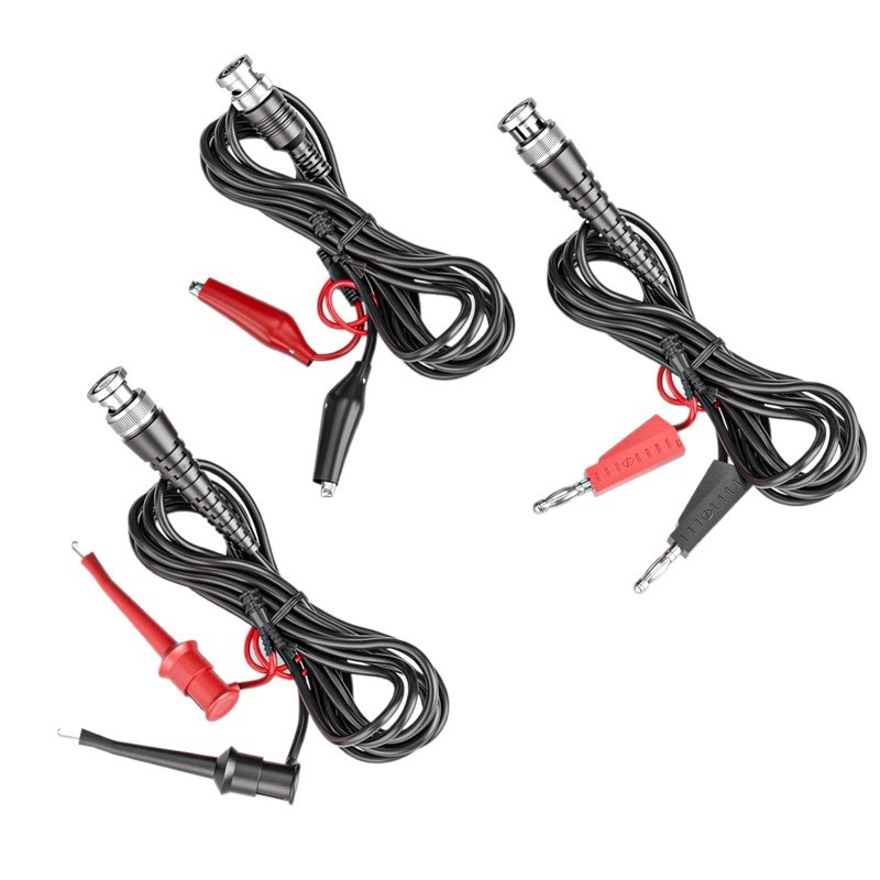 BNC тестова линия за осцилоскоп – кабел за зонд, мъжки към двойноглавен крокодилен клипс, линия за сигнал SG886, Pick up light, латун никелиран, PA, PVC