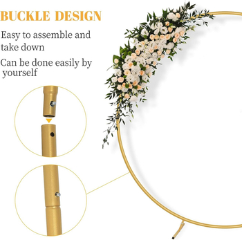 Μεταλλική κυκλική γαμήλια αψίδα με βάση λουλουδιών και πλαίσιο με μία ράβδο - Love Capital