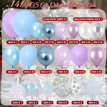 152-dijelni set balonske arkе, latex baloni, kružni oblik, moguć ispis logotipa, dekor princeze sa zimskom temom