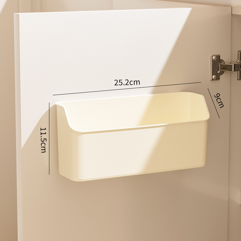 Ράφι αποθήκευσης τοίχου, πολυλειτουργικός PP οργανωτής για μπάνιο και κουζίνα, αποθήκευση κρεμμυδιού και τζίντζερ, μονό επίπεδο, εγκατάσταση χωρίς τρύπες, μοντέρνο στυλ