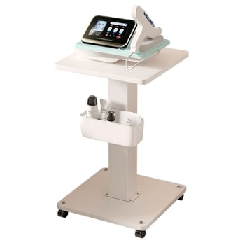 Τροχήλατο τραπεζάκι εξοπλισμού ομορφιάς, φορητό, κατασκευή από μοριοσανίδα πυκνότητας, μοντέρνος μίνιμαλ σχεδιασμός, βάση δαπέδου, 1-επίπεδο