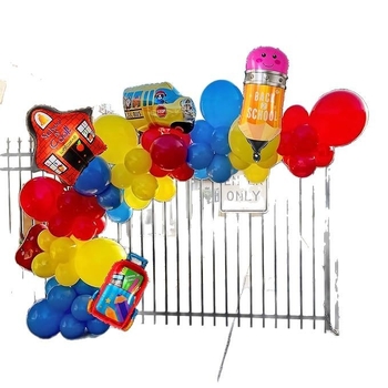 Luk balona, 128 kom., dekoracija za školske proslave u učionici, dobrodošlica natrag u školu, školska tema rođendan; Materijal: lateks; Vrsta balona: lateks balon; Oblik: okrugli; Tisak loga: Can; Pakiranje: 20x30x4 cm