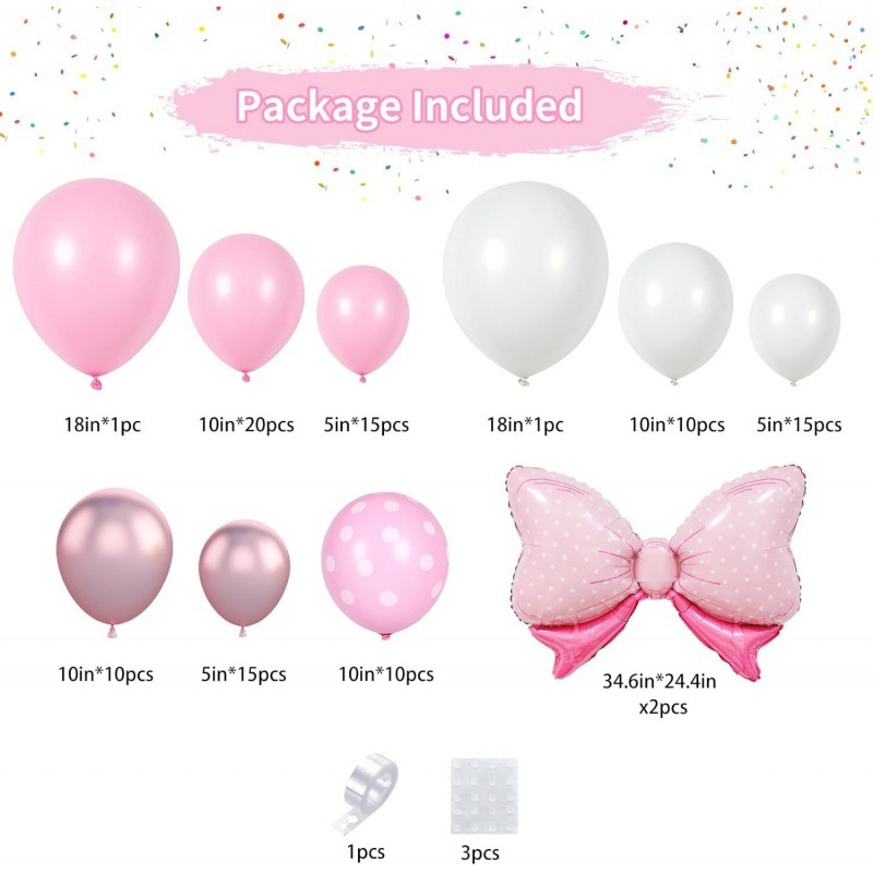 Set latex balona – kružno luk, neotiskani, pakiranje 30×20×3 cm, za rođendanske zabave