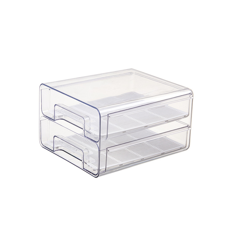 Двоен слой прозрачен PET хладилник за плодове и зеленчуци, чекмедже за яйца, японски стил