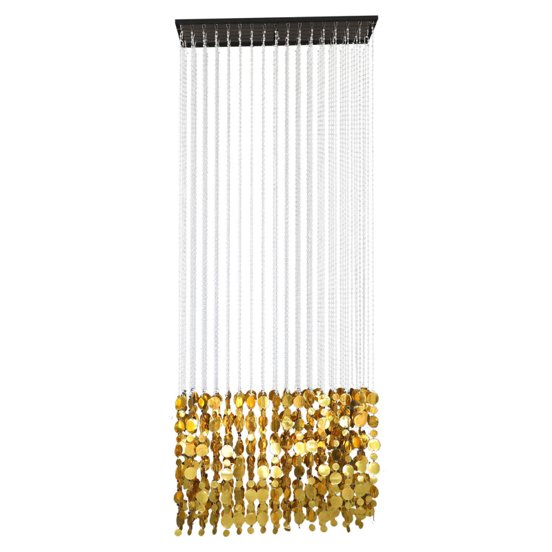 Διακόσμηση οροφής γάμου με μεταλλικό πλαίσιο-πλέγμα, κουρτίνα μαργαριριών και κρύσταλλα — προσαρμοστικό, συσκευασμένο σε τσάντα