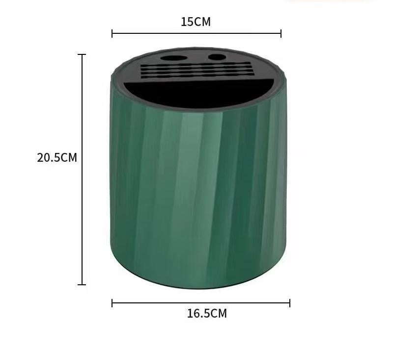 Κουζίνας περιστρεφόμενο ράφι μαχαιριών με ενσωματωμένη αποθήκευση και θήκη για ξυλάκια φαγητού — πλαστικό, τοίχομοντάρισμα, σκανδιναβικό στυλ, χωρίς εγκατάσταση