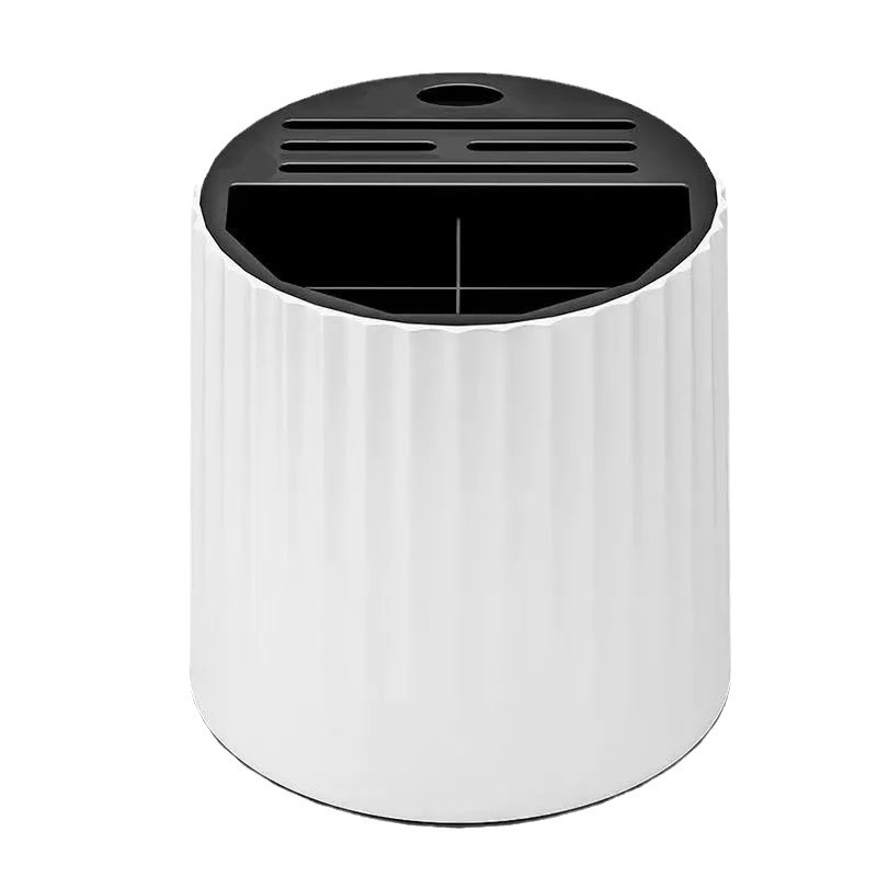 Κουζίνας περιστρεφόμενο ράφι μαχαιριών με ενσωματωμένη αποθήκευση και θήκη για ξυλάκια φαγητού — πλαστικό, τοίχομοντάρισμα, σκανδιναβικό στυλ, χωρίς εγκατάσταση