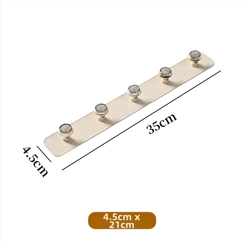 Beizhiou Adhezívna vešiak na stenu – ABS, viacradový dizajn (viac ako 3 rady), svetlý luxusný štýl, nosnosť 3 kg, vhodný na stenu alebo dvere