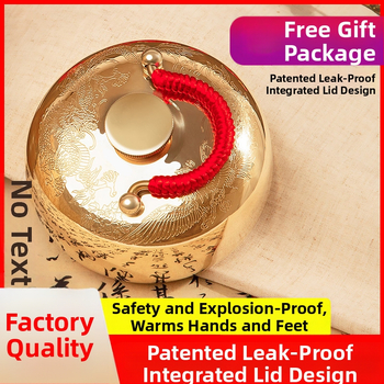 Mosadzová fľaša na horúcu vodu plnená vodou s masážnou funkciou pre nohy, pás, ruky a brucho; horúce aj studené dvojité použitie; prispôsobiteľné