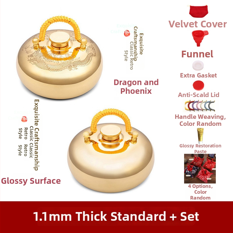 Mosadzová fľaša na horúcu vodu plnená vodou s masážnou funkciou pre nohy, pás, ruky a brucho; horúce aj studené dvojité použitie; prispôsobiteľné